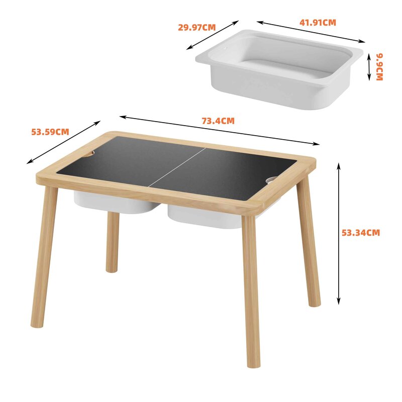 Multifunctional Sand Water Wood Activity Sensory Children's Interactive Table and Chair