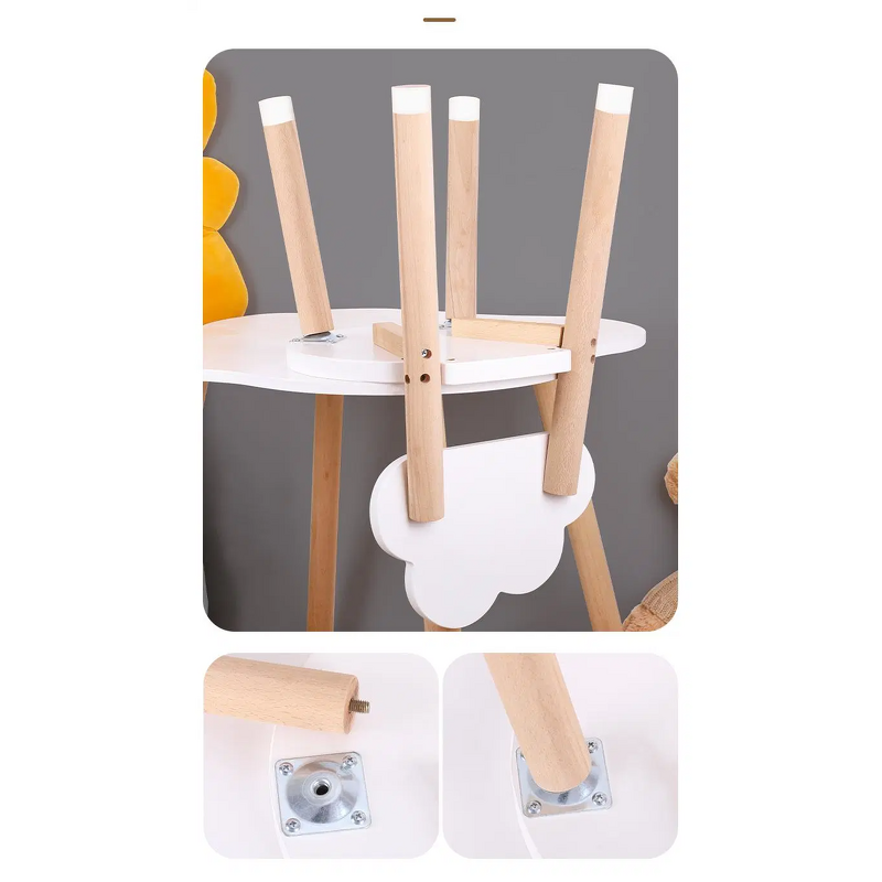 Tavolino Bimbi Detachable Wood Table Top Madeira Children's Table with Chairs