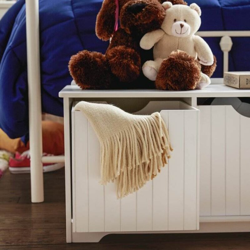 Children's Bin Foldable Toy Organizer with Lid Baby Toy Accessory Storage Basket