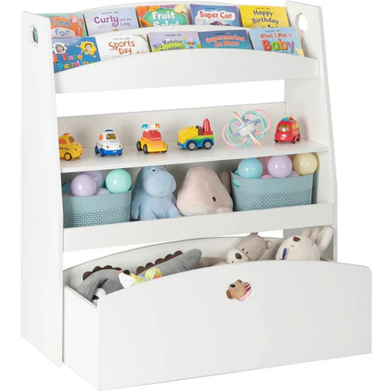 Library White Bookshelf Children's Cabinet Mini Modern Organizer Wooden Children's Bookshelf