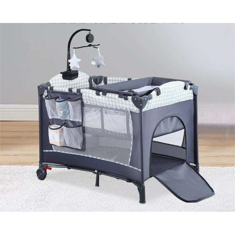 Travel Co-sleeper Crib Portable Foldable Mobile Bed Pack and Play Baby Crib