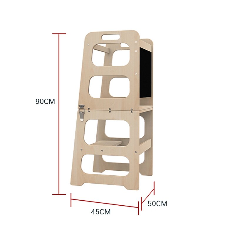 Adjustable Standing Toddler Kitchen Helper Foldable Wood Foldable Montessori Step Stool Learning Tower