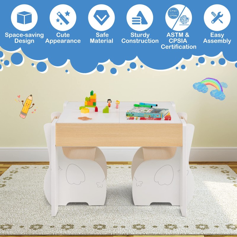 Montessori Multifunctional Detachable Tabletop Children's Learning Party Wood Sensory Activity Children's Baby Table