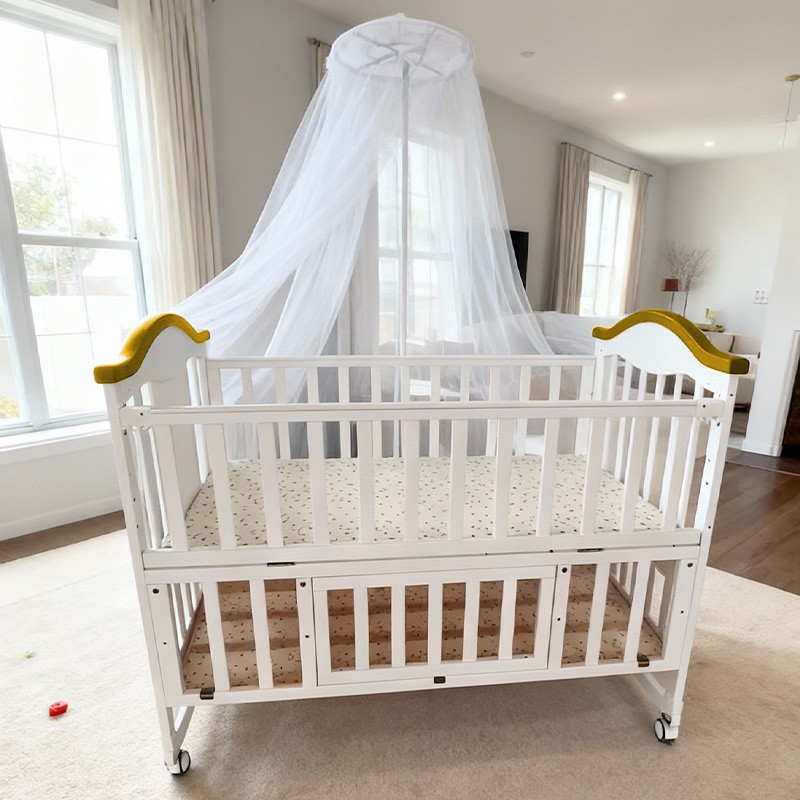 Multifunctional Adjustable Sleep Storage Wooden Crib