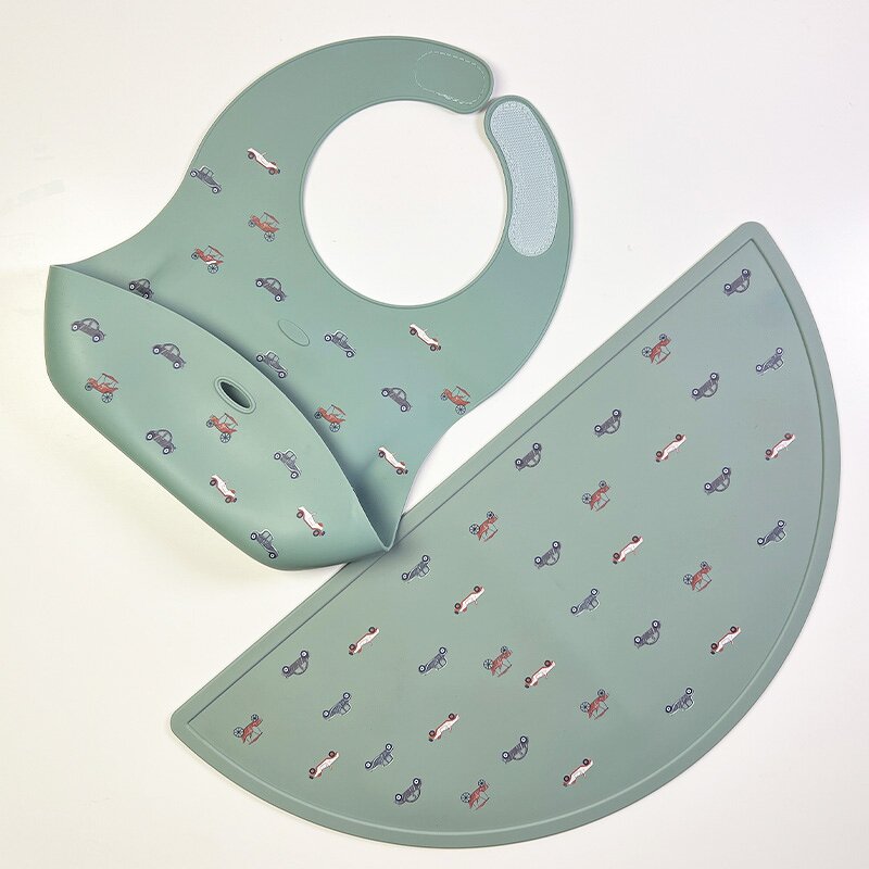 Food-Grade Blue Baby Accessories Set Silicone Plate Set Baby Feeding Silicone Baby Tableware