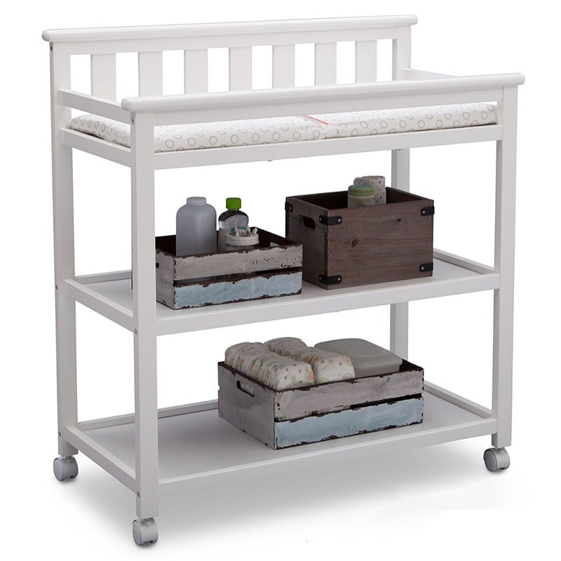 Durable Bedroom Furniture Preschooler Diaper Wooden Baby Changing Table with Storage Cabinet