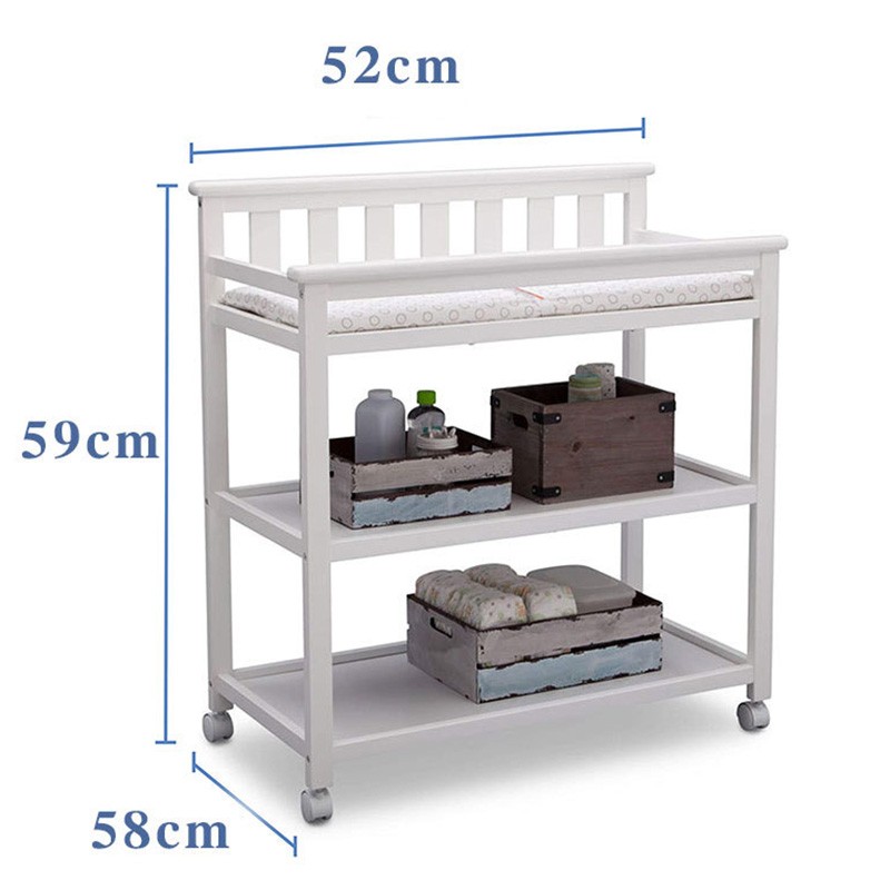 Durable Bedroom Furniture Preschooler Diaper Wooden Baby Changing Table with Storage Cabinet