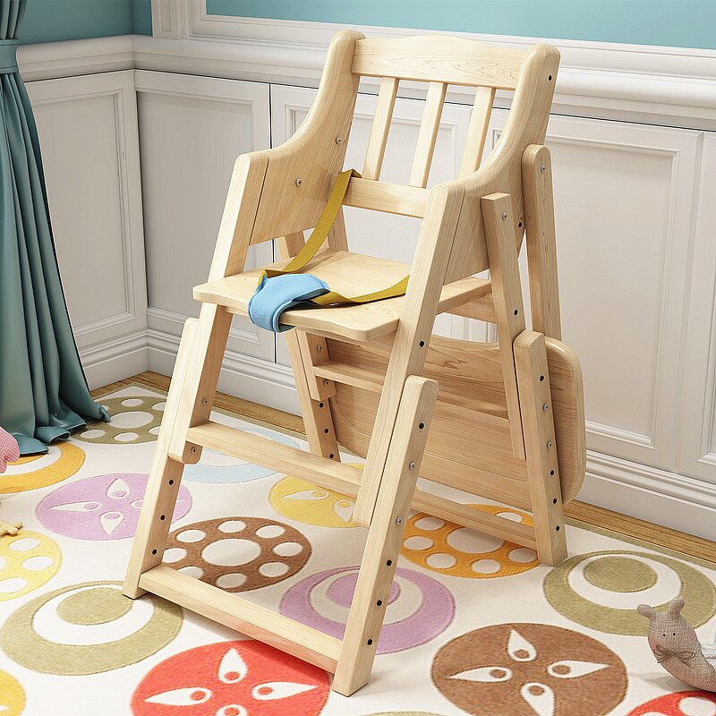 Wholesale Multifunctional Adjustable Adult Baby Feeding High Luxury Wooden Baby Feeding High Chair
