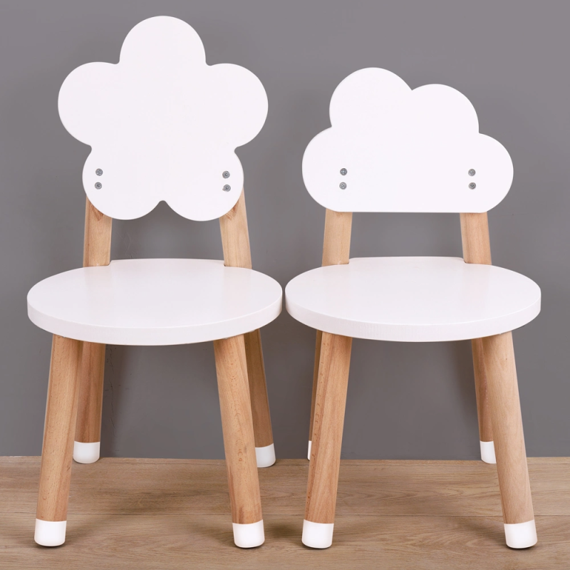 Modern Baby Nursery Table and 4 Chairs School Furniture Toddler Rabbit Flower Wooden Children's Table and Chair Set