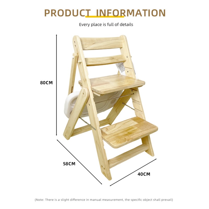 Stock Natural Wood Multifunctional Dining Children's Foldable Feeding Restaurant Baby High Chair