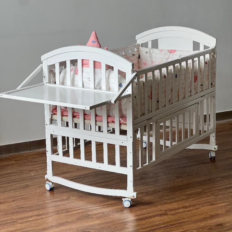 Multifunctional Newborn Sleep Wood Table Storage Wooden Bed