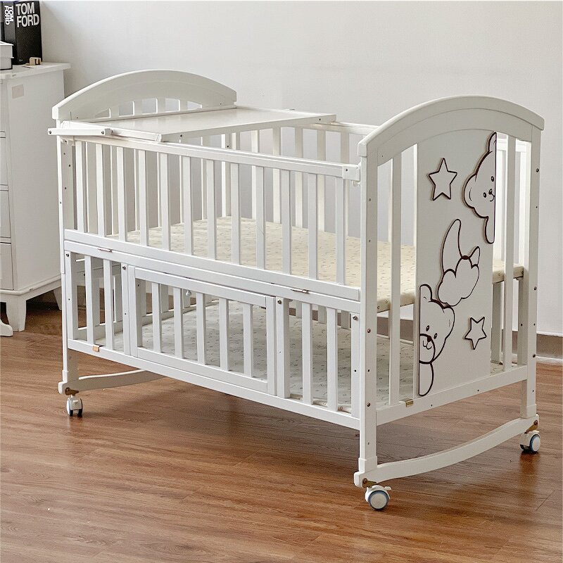 Multifunctional Newborn Sleep Wood Table Storage Wooden Bed