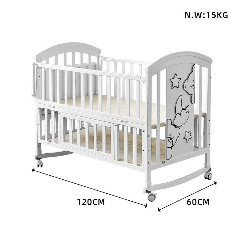 Multifunctional Newborn Sleep Wood Storage Wooden Baby Bed