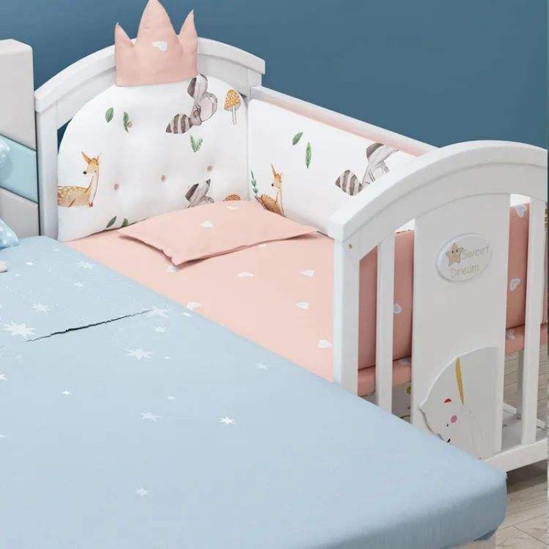 Cheap Wheeled Mobile Multifunctional Small Newborn Girl Sleeping Wooden Bed