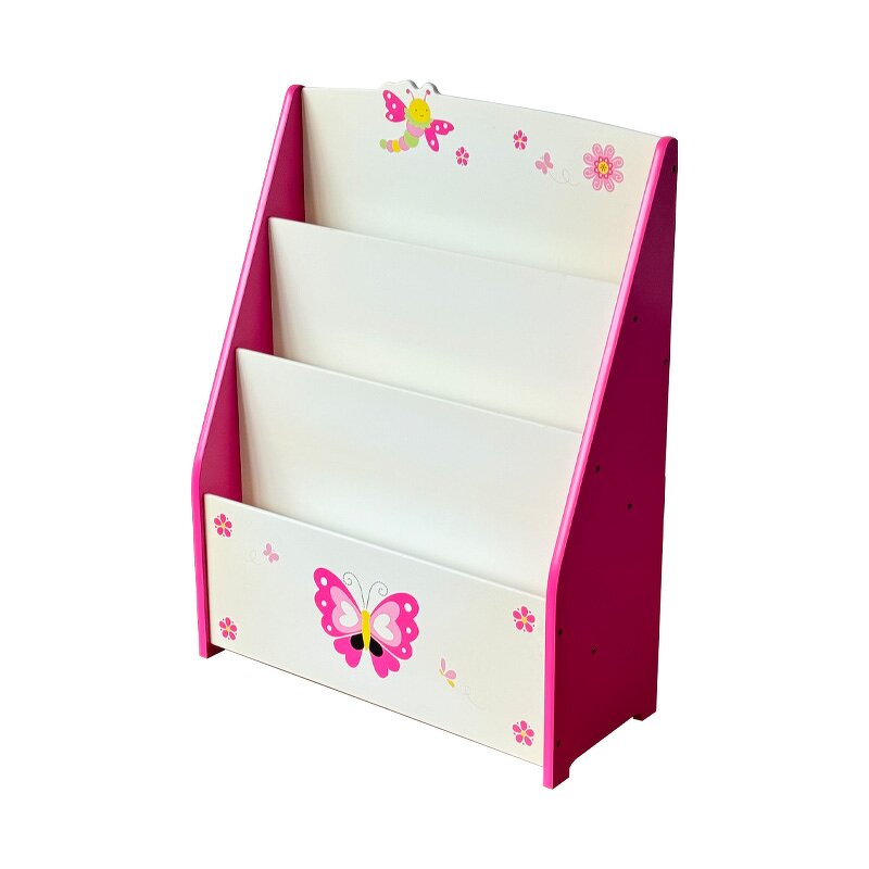 Montessori Organizer 3-Tier Bookshelf Pink Modern Baby Toy Storage Wooden Children's Bookshelf