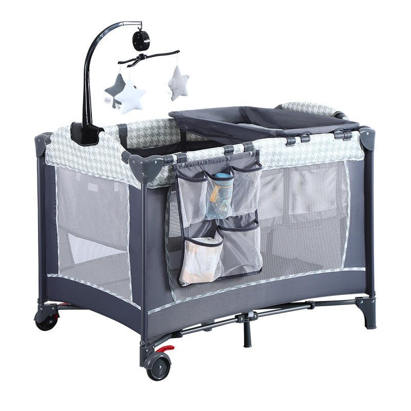 Travel Co-sleeper Crib Portable Foldable Mobile Bed Pack and Play Baby Crib