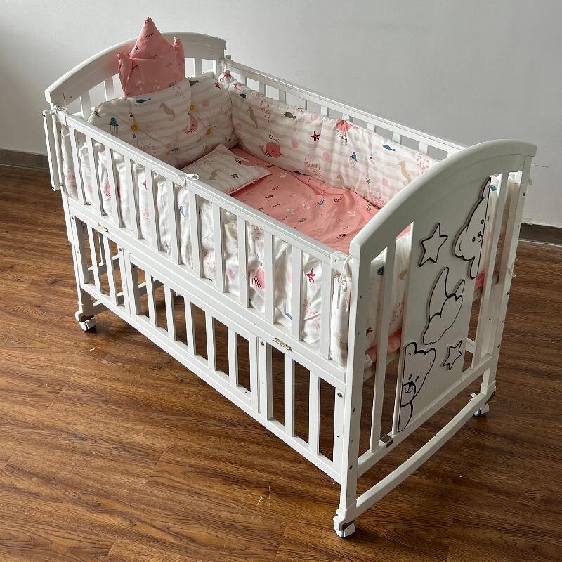 Multifunctional Newborn Sleep Wood Table Storage Wooden Bed