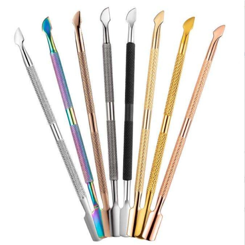 Wholesale Dual-Side Nail Spoon Pusher Nail Tool Stainless Steel Cuticle Pusher
