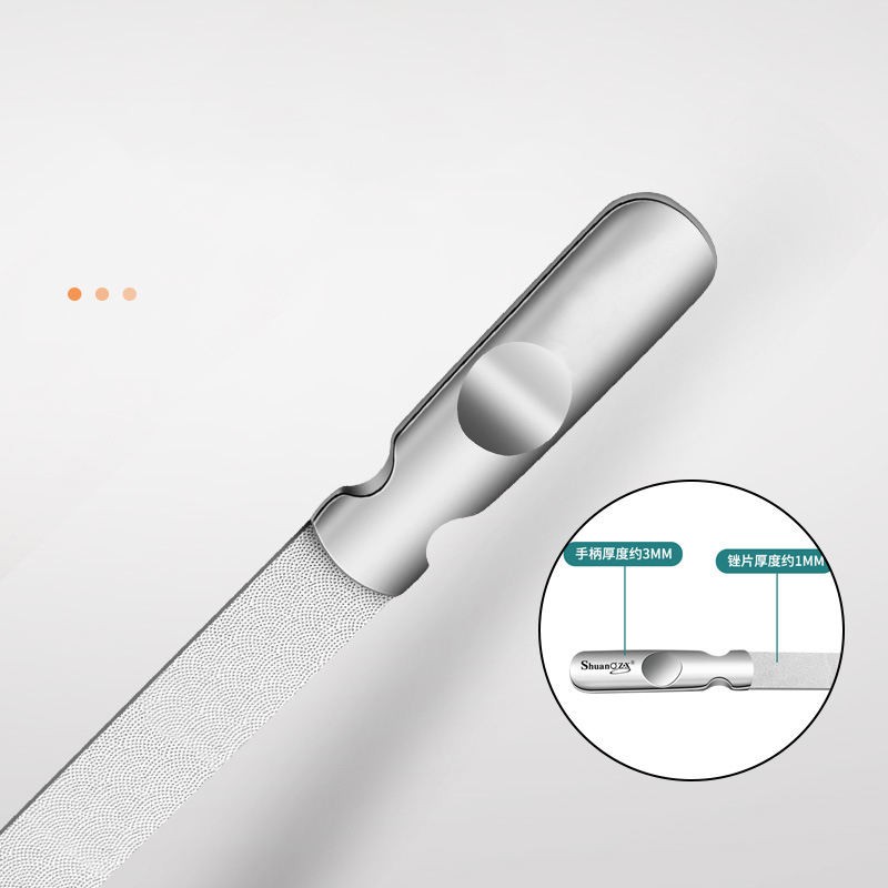 Custom Logo Nail File Nail Polish Stick Dual-Side Metal File Buffer Steel Diamond Nail File