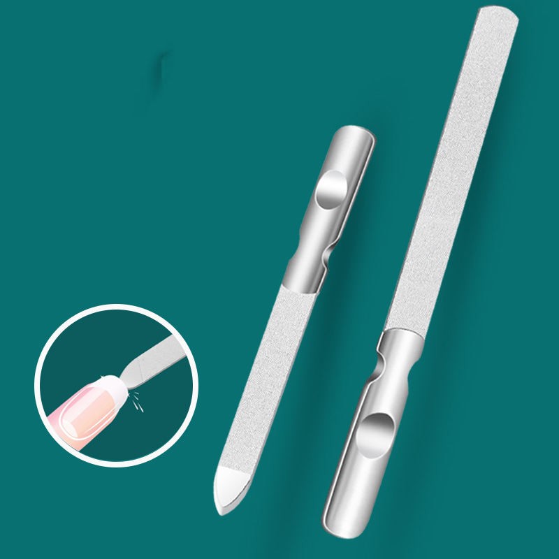 Custom Logo Nail File Nail Polish Stick Dual-Side Metal File Buffer Steel Diamond Nail File