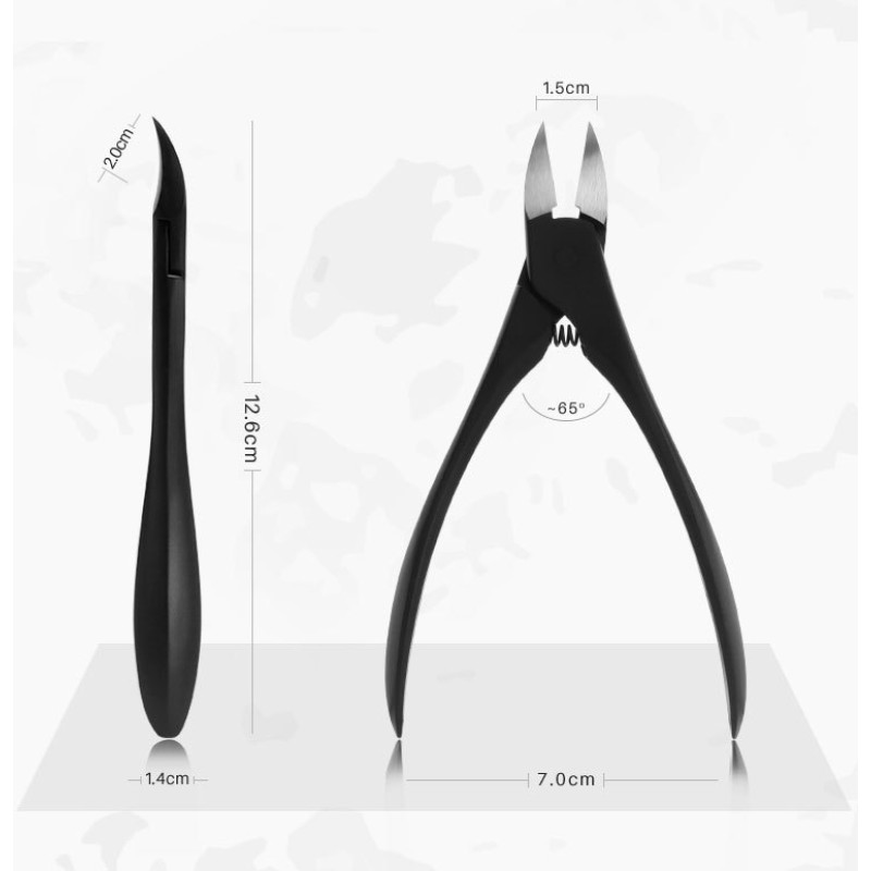 Black Stainless Steel Professional Heavy-Duty Ingrown Nail Clipper Thick Nail Clipper