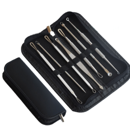 Wholesale Facial Pimple Needle Stainless Steel 7 Pcs Blackhead Removal Tool Kit with PU Bag