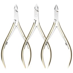 12/14/16mm Professional Stainless Steel Gold Dual Spring Nail Clipper Pliers Cuticle Nipper D501