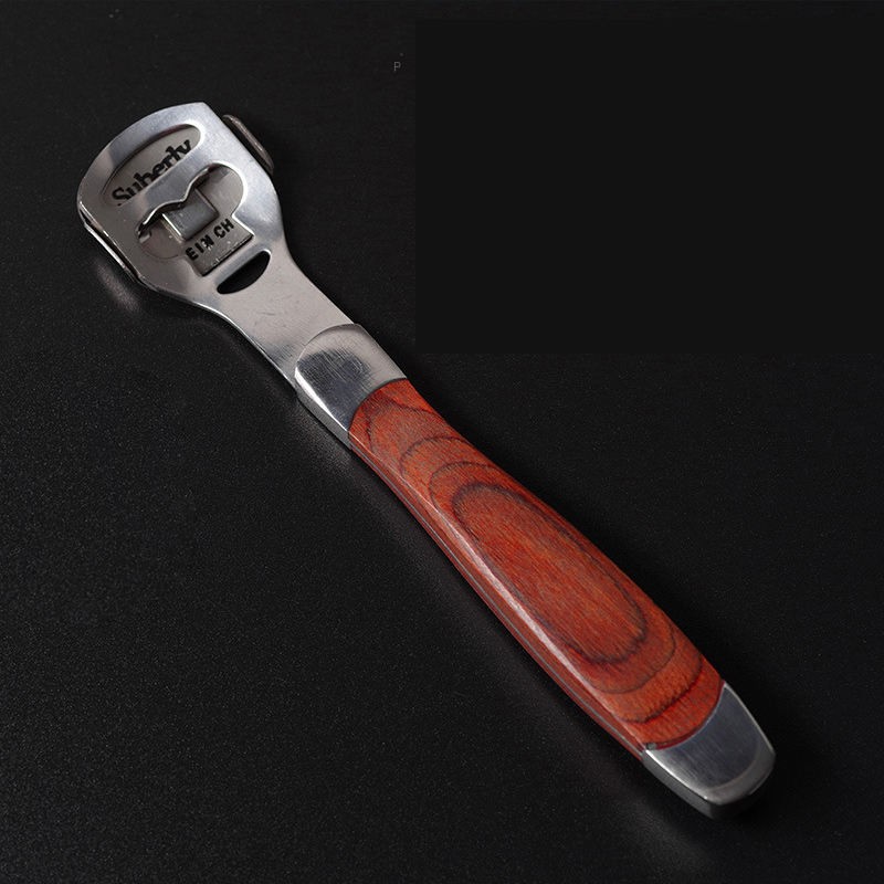 Manufacturer Direct Stainless Steel Foot Callus Razor Pedicure Tool Pedicure Knife Wooden Handle