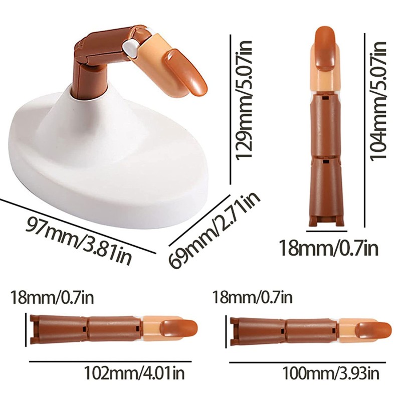 Plastic Fake Nail Tip Display Practice Finger Acrylic Nail Training Nail Beginner with Finger