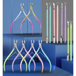 3 Pcs Dual-End Stainless Steel Rose Gold Nail Cuticle Pusher Dead Skin Pusher