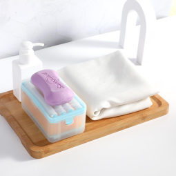 Bathroom Automatic Anti-Slip Sponge Roller Foaming Soap Dish Easy Clean Plastic Shower Cloth Holder Time-Saving Labor-Saving Tool