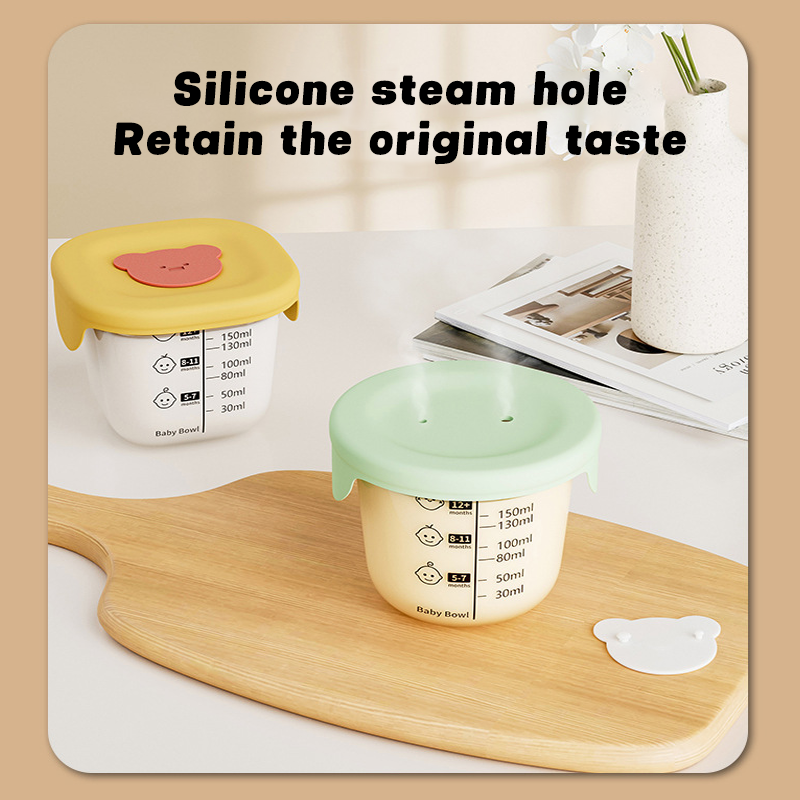 Custom Logo Glass Baby Food Storage Container 180ml 6oz Baby Food Storage Jar with Lid Microwave Dishwasher Safe BPA-Free