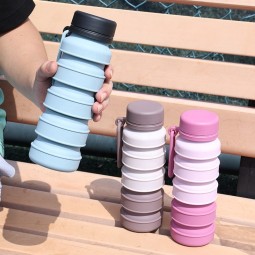 New Product Creative BPA-Free Gym Running Travel Camping Running Sports Custom Logo Foldable Silicone Water Bottle Eco-Friendly
