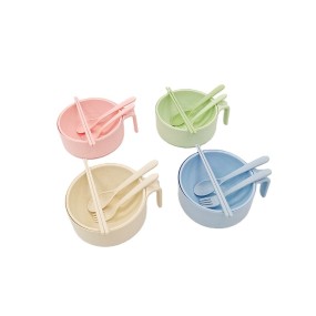 Portable Eco-Friendly PP Tableware Set Modern Design 3-in-1 Rice/Noodle/Bowl Spoon Children Lunch Box Customizable Logo