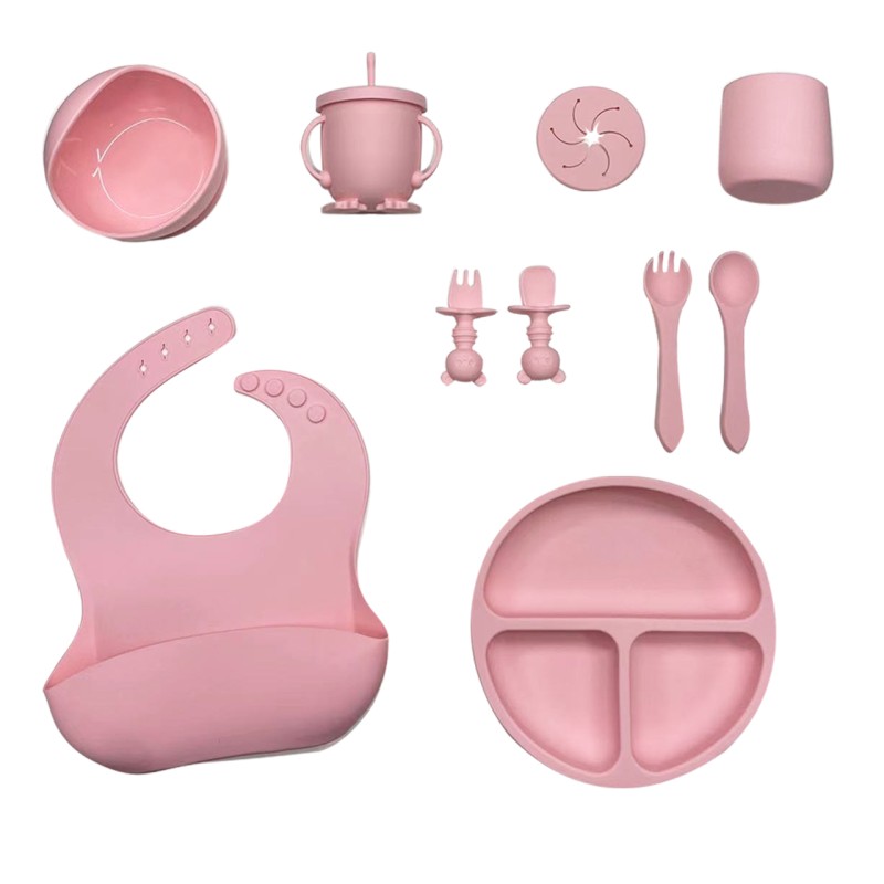 Hot-Selling Baby Silicone Tableware Food Supplement Meal Training Fork Spoon Set