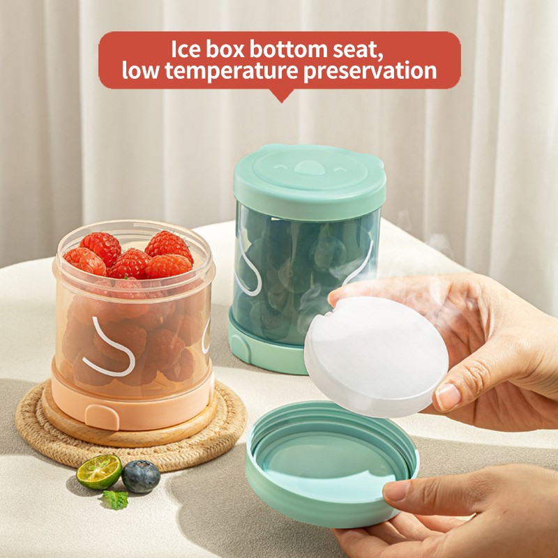 Travel Outdoor Stacking Food Storage Container Food Jar with Ice Bag for Snacks Freezing Container