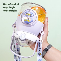 Unisex Cute Plastic Straw Cup Summer Outdoor Activities Children Belly Pot Camping Hiking Direct Drinking Use