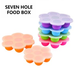 2023 Wholesale 7-Cavity Colorful Silicone Baby Food Container Reusable Ice Cream Popsicle Mold Easy to Use