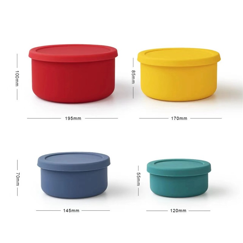 Latest Hot-Selling Silicone Food Storage Container Set Reusable Airtight Silicone Bento Box