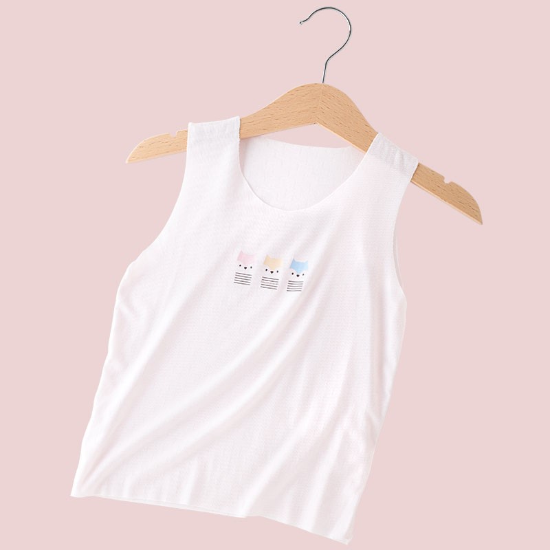 Muslin Tree Recycled Cellulose Fiber Baby White Girl Children Vest