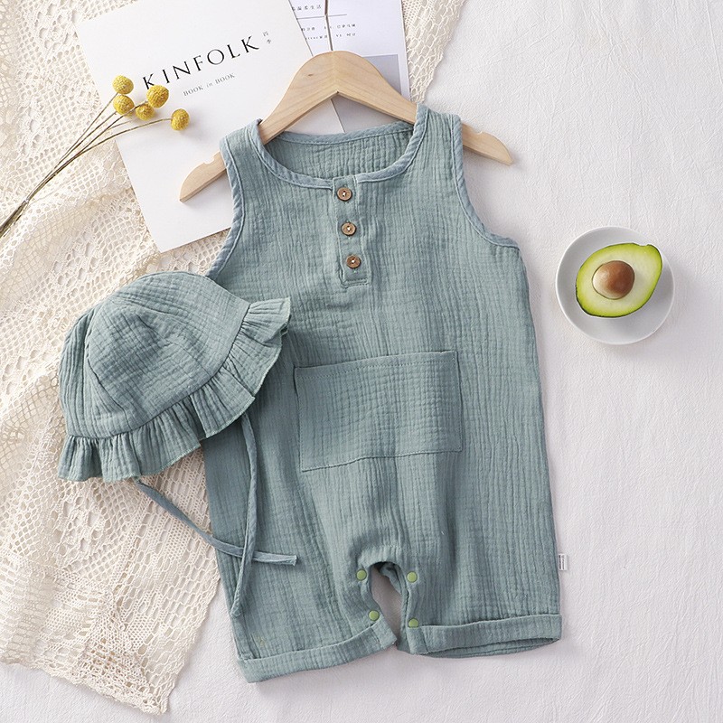 Baby Newborn Girl Summer Outfit Short Set Baby Sleeveless Romper Boys Girls Pajamas Romper