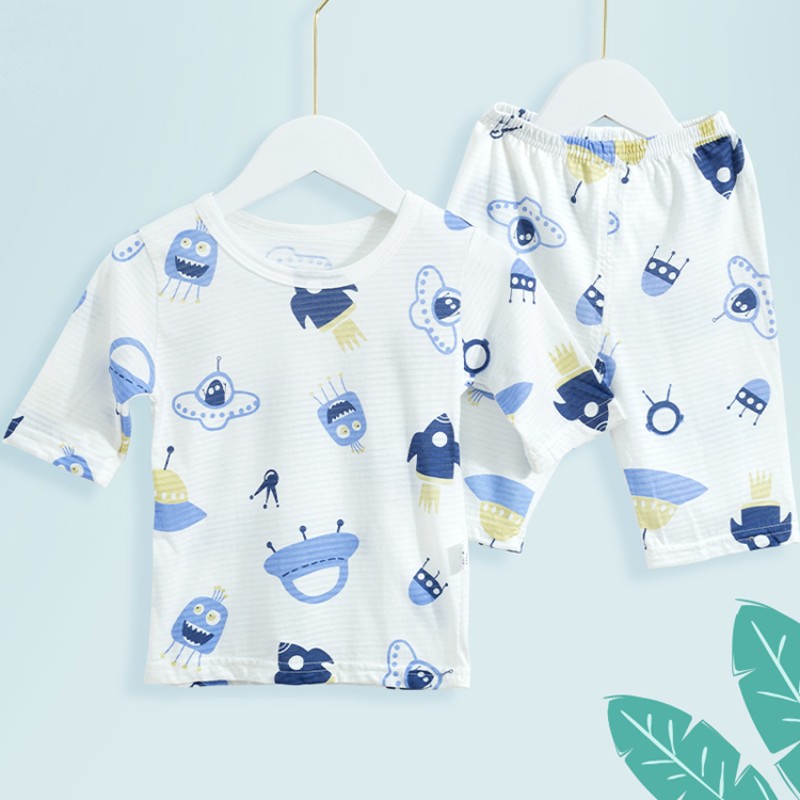 Anti-Bacterial Breathable 100% Cotton Organic Cotton Summer Children Woolen Baby Set