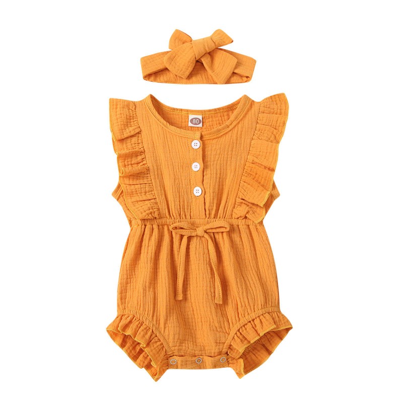 Custom Sample Service High Quality 100% Cotton Fabric Cotton Material Baby Onesie Set Romper