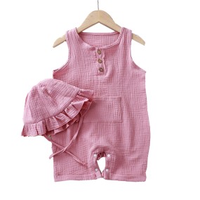 Baby Newborn Girl Summer Outfit Short Set Baby Sleeveless Romper Boys Girls Pajamas Romper