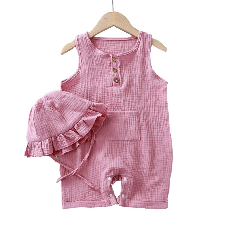 Baby Newborn Girl Summer Outfit Short Set Baby Sleeveless Romper Boys Girls Pajamas Romper