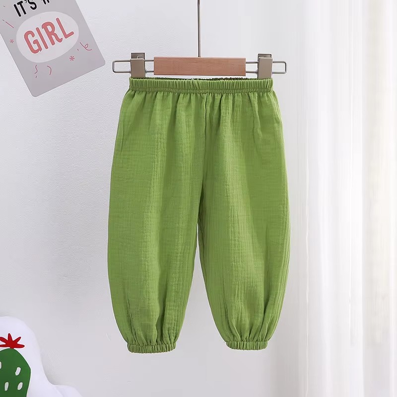 Baby Pants Cotton Gauze Mosquito Pants Long Bloomer Pants Harem Candy Color Sport Cotton Casual Pants