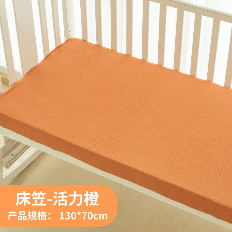 Factory Custom 100% Breathable Pure Cotton Crib Sheet Ultra-Soft Muslin Set Crib Sheet