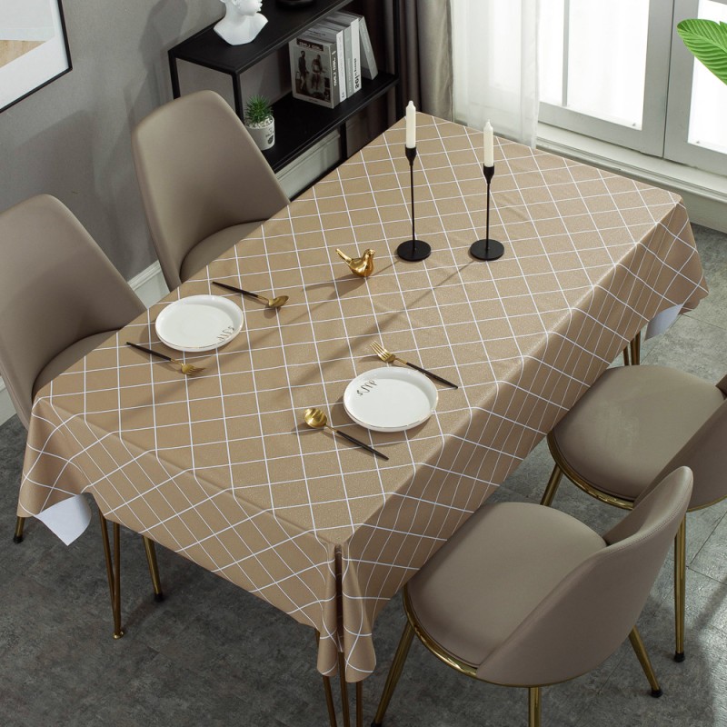 Modern Waterproof Rectangle Simple Style PVC Checkered Tablecloth Home Party Hotel Table Decoration Tablecloth