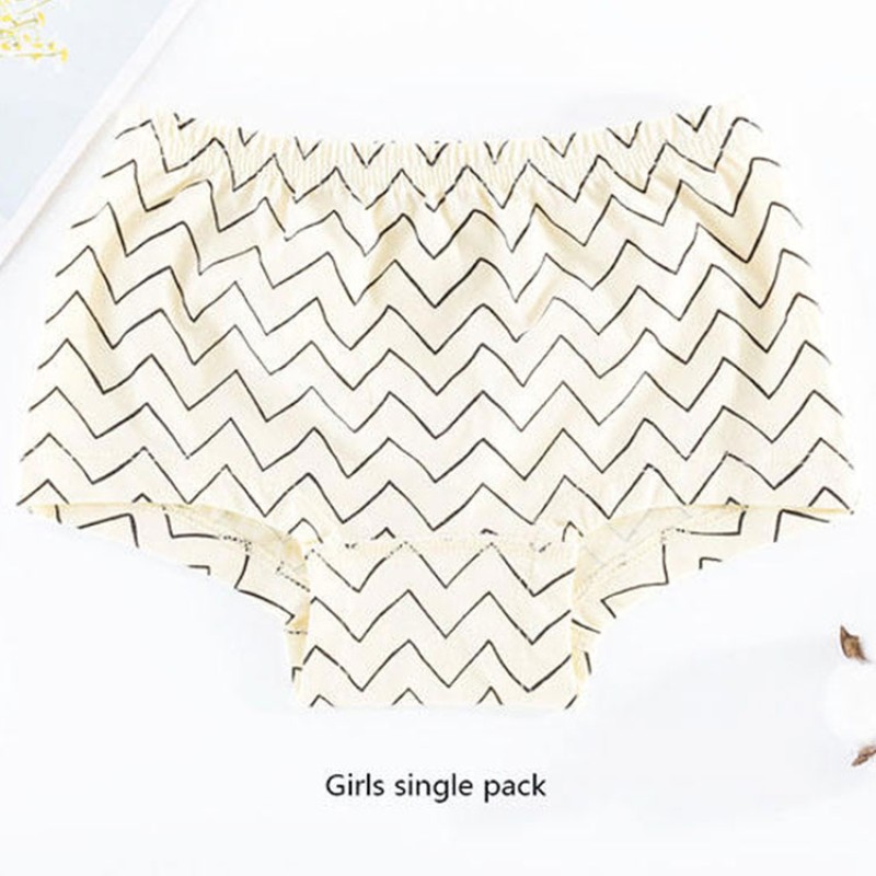 100% Pure Cotton Daily Muslin Tree Underwear Set For Girls Custom OEM Service With OPP Bag