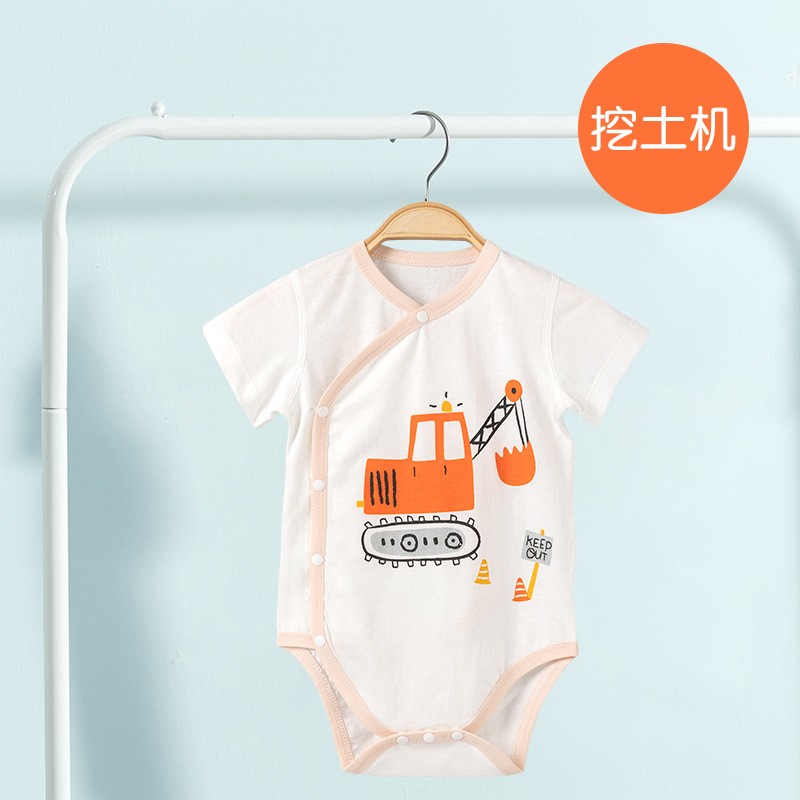 100% Pure Cotton Baby Onesie Baby Clothes Newborn Bodysuit Summer Short Sleeve Baby Onesie With Buttons